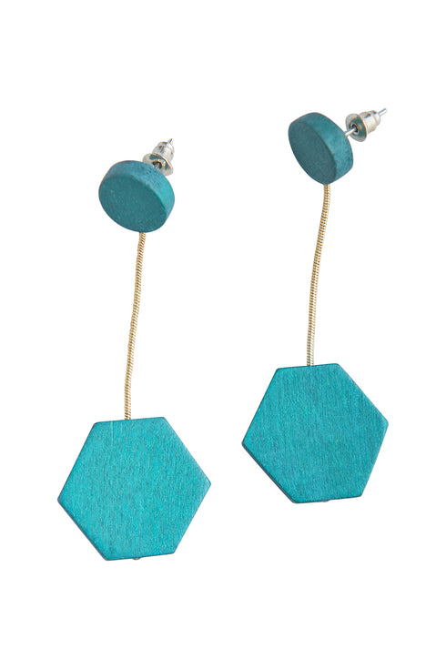 Orecchini geometrici in legno Lidia